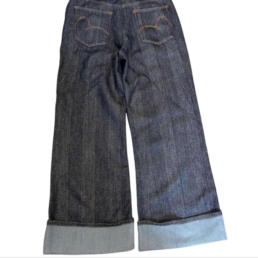 Farm Rio Denim Shine High Waist Cuffed Wide Leg Jeans...Size 28 - Picture 7 of 13